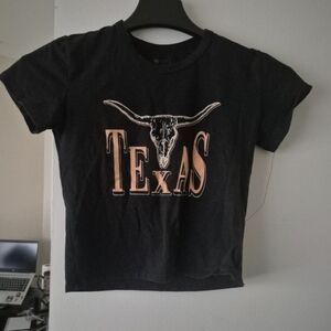 Texas Graphic Women's Crop Top - Black